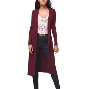 White House Black Market Duster Cardigan Size Medium Ribbed Long Sleeve Layers
